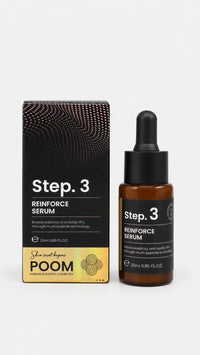 4D Dermacode Step 3 Reinforce POOM con su caja, sérum facial coreano con factores de crecimiento EGF, bFGF, VEGF e IGF-1.