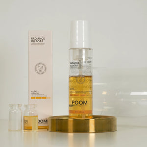 POOM Radiance Oil Soap · Limpiador biomimético respeta el manto 
hidrolipídico y la microbiota