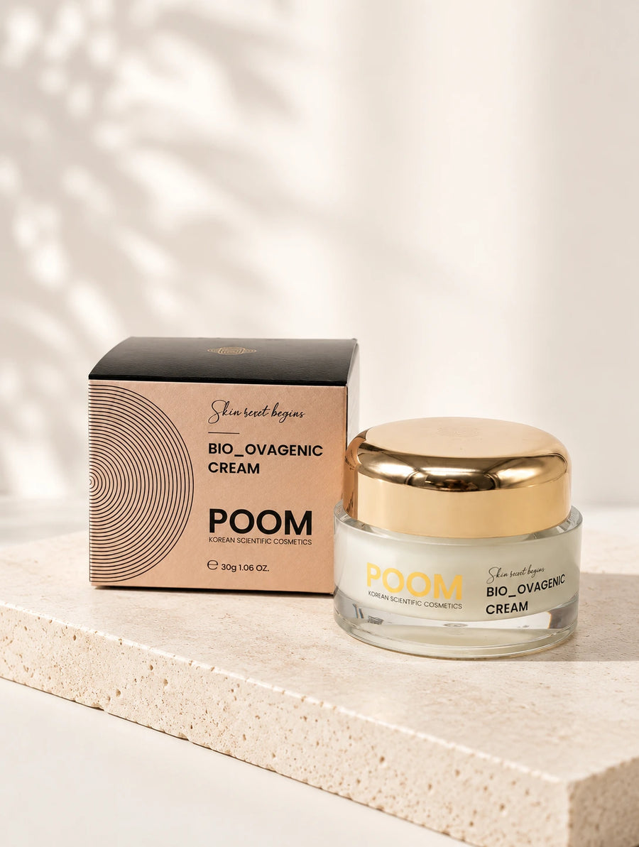 Bio_Ovagenic Cream POOM · crema facial con células madre pluripotentes 
 para regeneración celular y firmeza en piel madura · cosmética sanitaria coreana