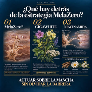 Activos de Derma MelaZero Serum POOM con Tranexamoyl Tetrapeptide-51 para el tratamiento cosmético de manchas y tono irregular
