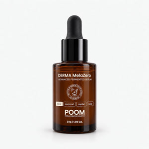 Derma MelaZero Serum POOM, sérum facial despigmentante con autofagia celular y Tranexamoyl Tetrapeptide-51 para el tratamiento cosmético de las manchas.