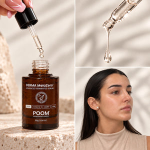 Textura de Derma MelaZero Serum POOM, sérum despigmentante facial para piel con manchas y tono irregular