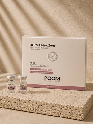 Derma MelaZero Viales POOM · tratamiento despigmentante intensivo 
con autofagia y Tranexamoyl Tetrapeptide-51 patentado para melasma y manchas resistentes · protocolo 10 semanas cosmética sanitaria coreana