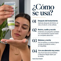 Cómo aplicar POOM crema calmante en una rutina de cuidado facial