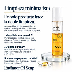 Rutina de limpieza facial minimalista con POOM limpiador en aceite