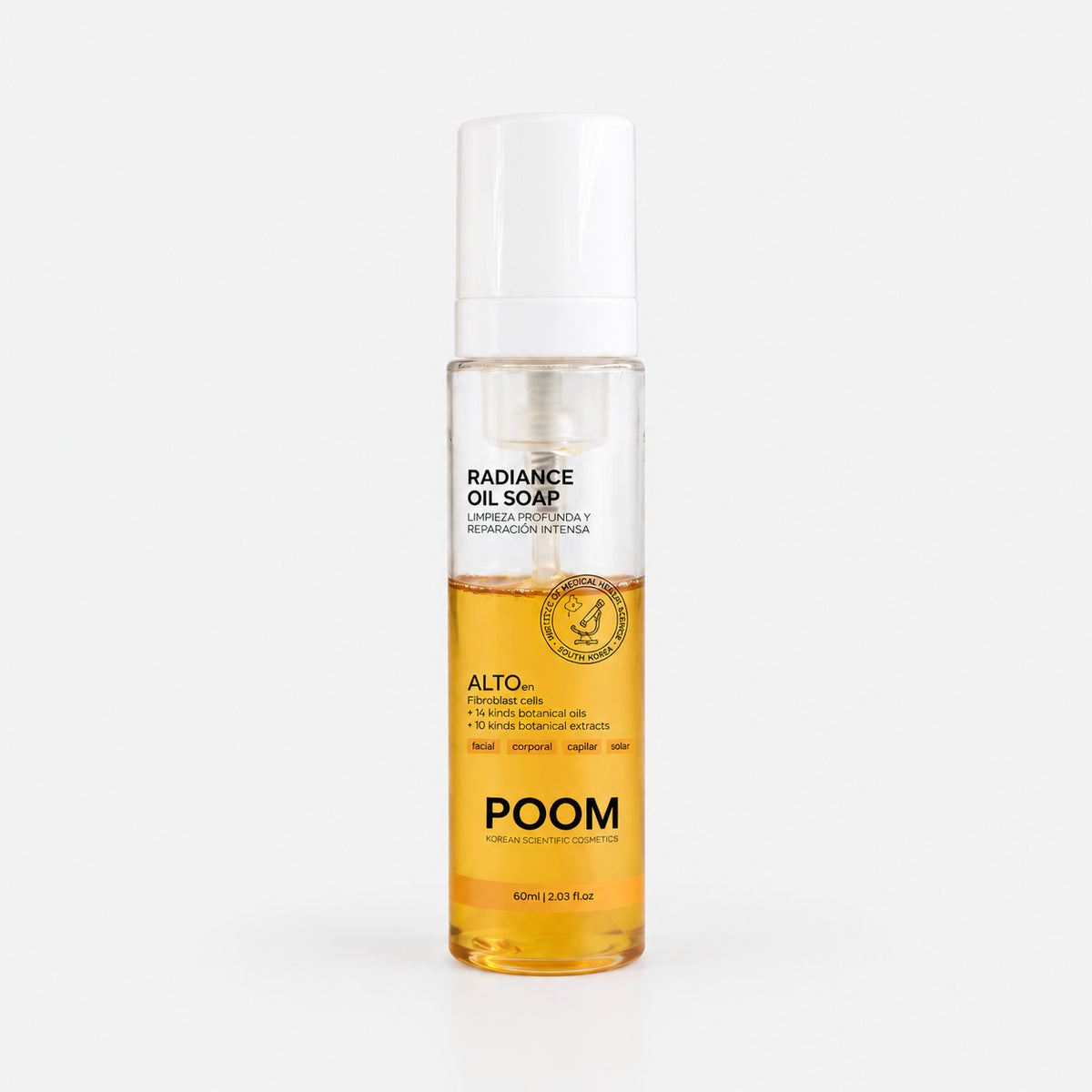 POOM Radiance Oil Soap 60 ml, limpiador facial en aceite para limpieza profunda y reparación intensa