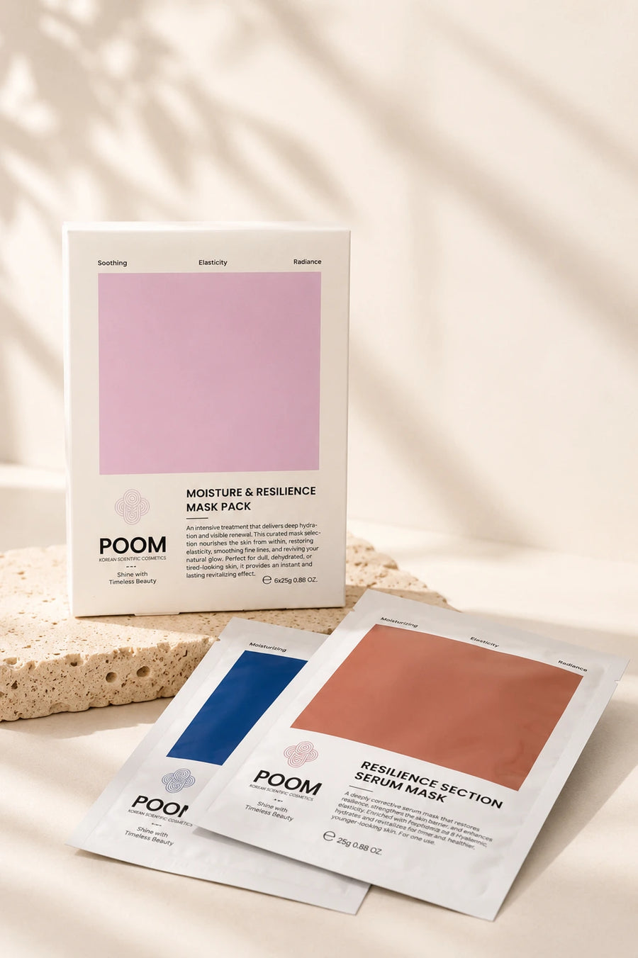  Resilience Section POOM · mascarilla sheet reparación profunda de barrera para piel agredida · cosmética sanitaria coreana