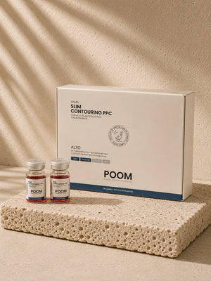 Slim Contouring PPC POOM · vial corporal con fosfatidilcolina  lipolítica para grasa localizada en abdomen, cartucheras, brazos y papada · 10 viales de 7ml cosmética sanitaria coreana